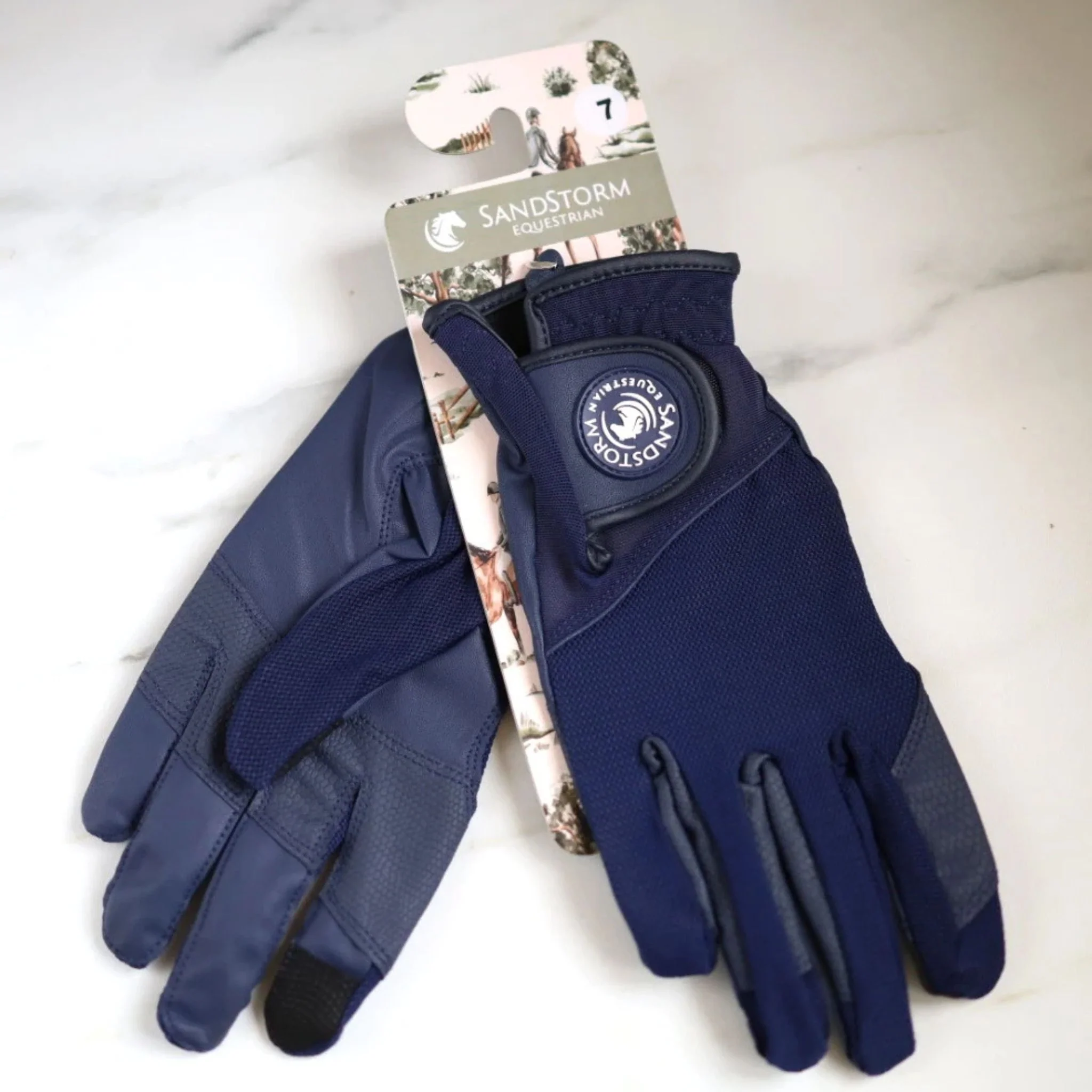 SandStorm Riding Gloves in Navy - Image 4