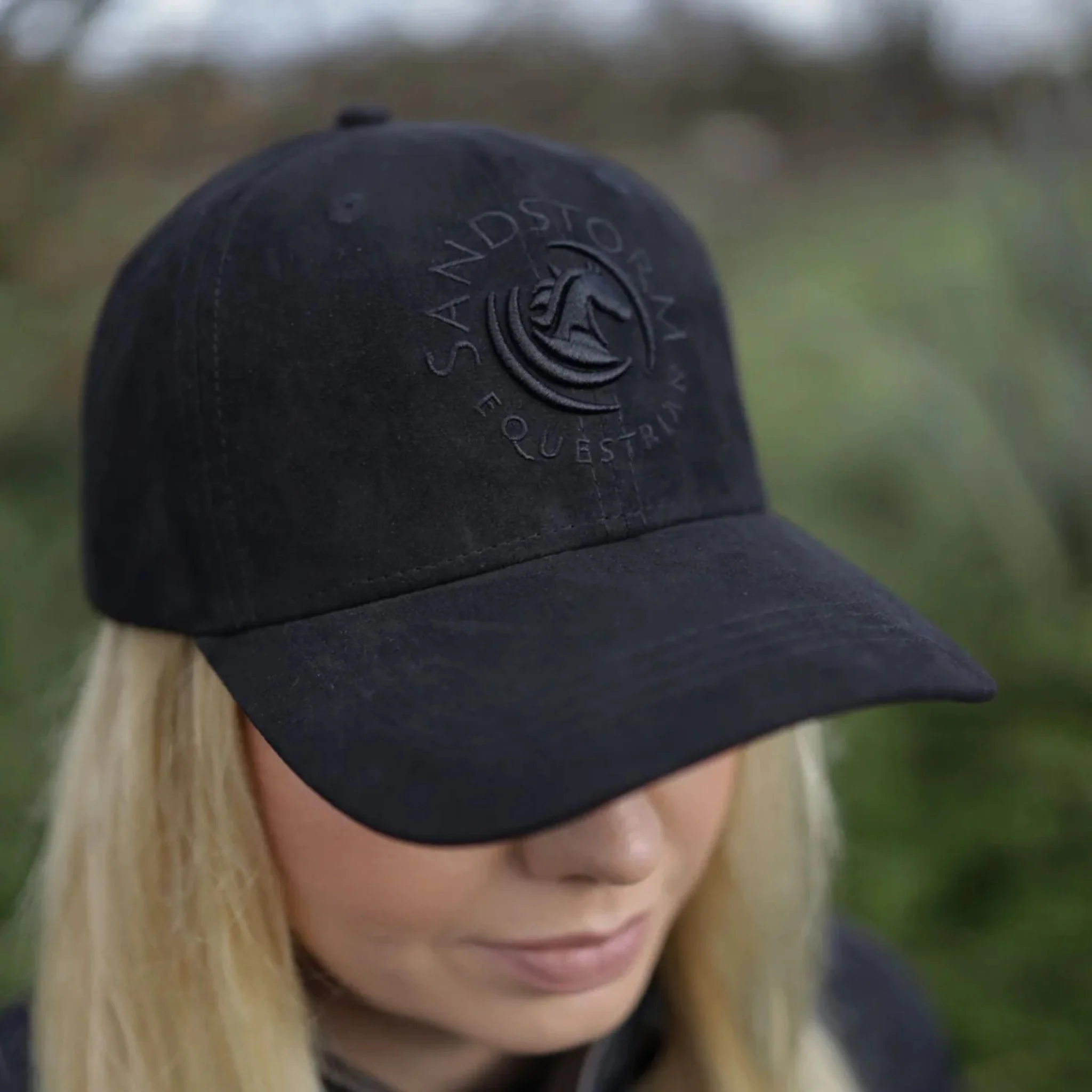 SandStorm Suede Effect Baseball Cap in Black