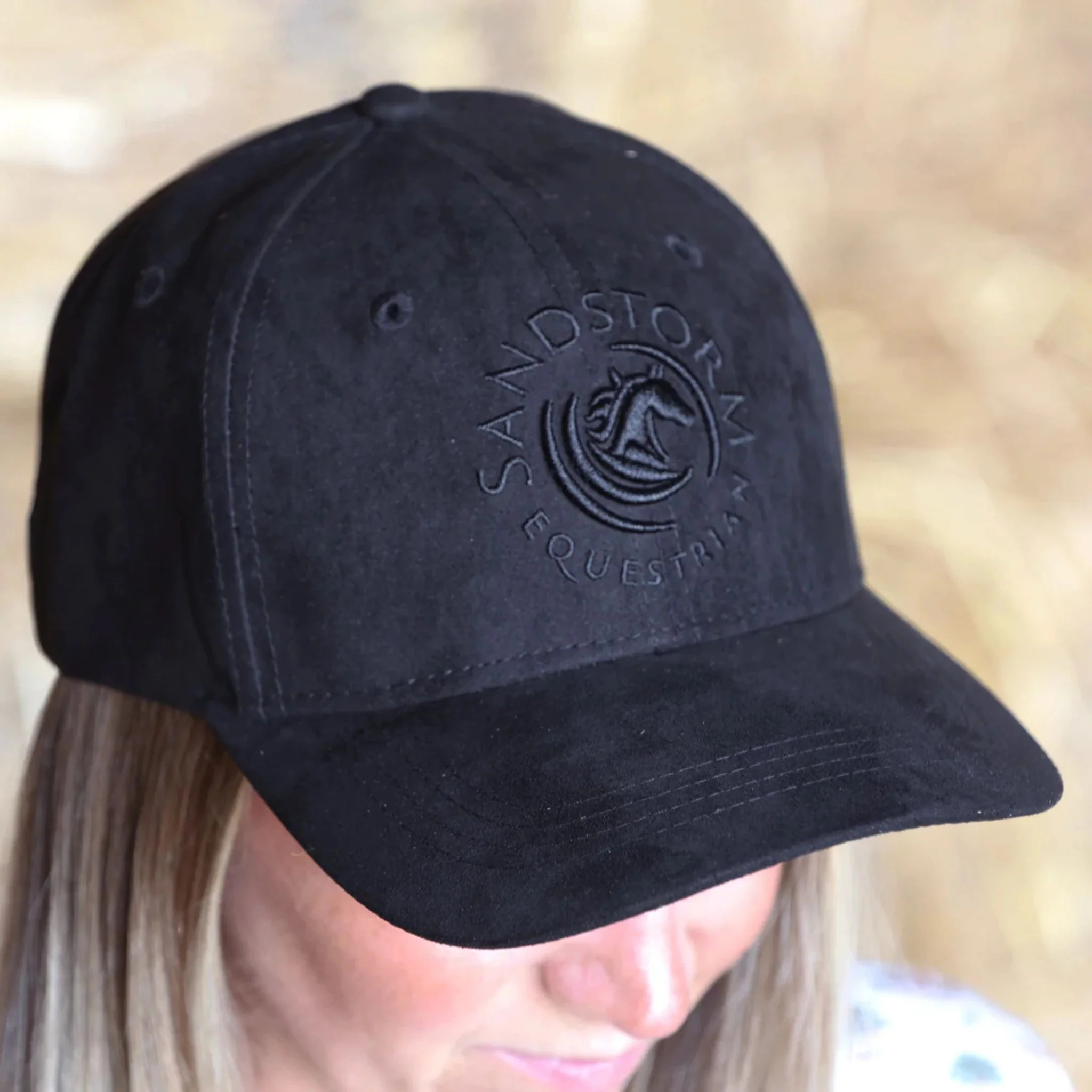 SandStorm Suede Effect Baseball Cap in Black - Image 6