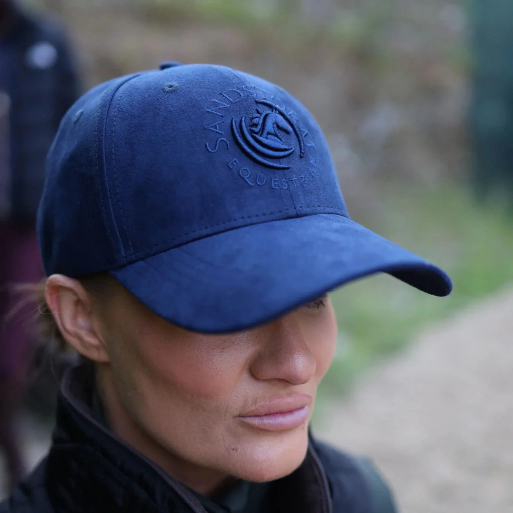SandStorm Suede Effect Baseball Cap in Navy - Image 3