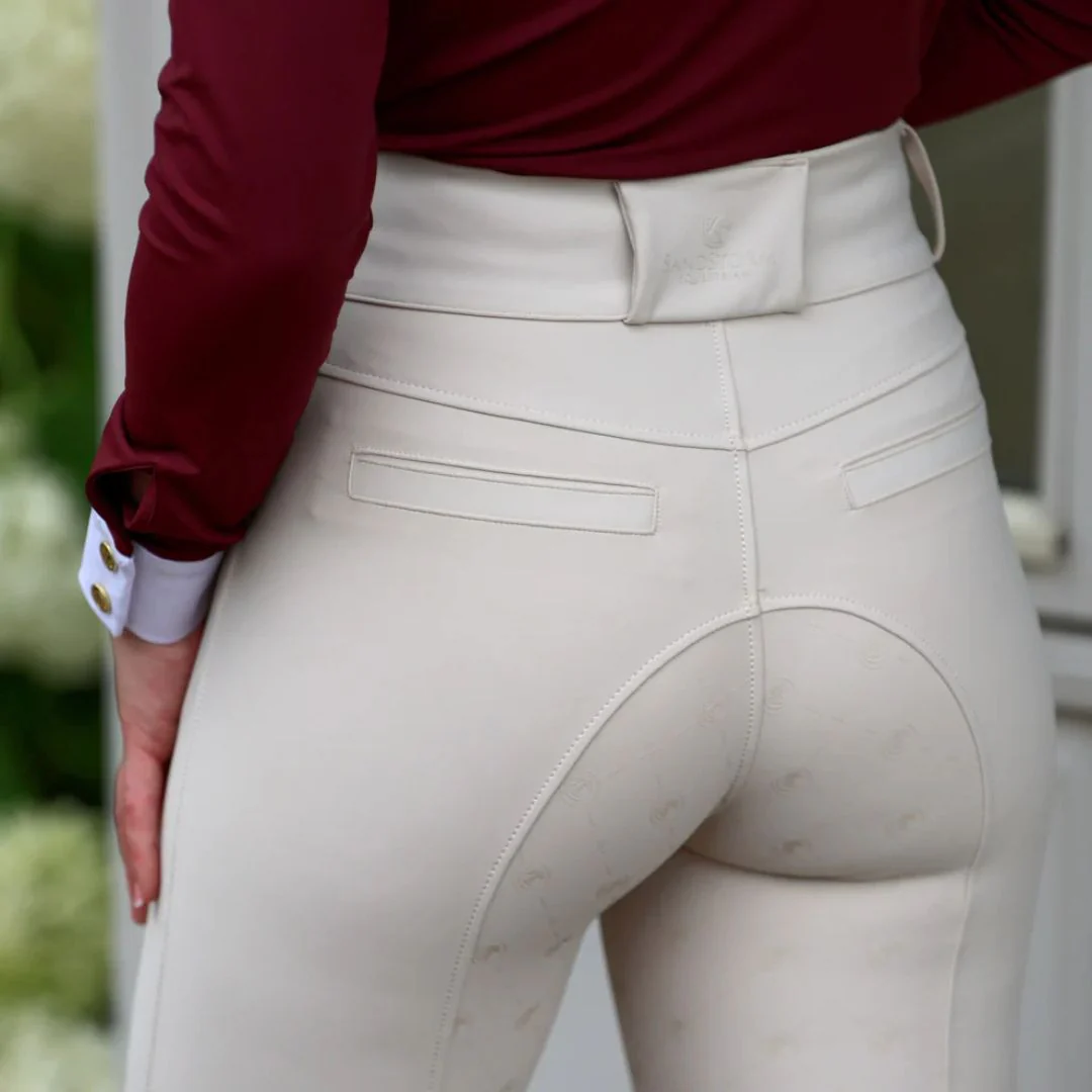 SandStorm Women's Performance Hybrid Riding Leggings in Stone - Image 2