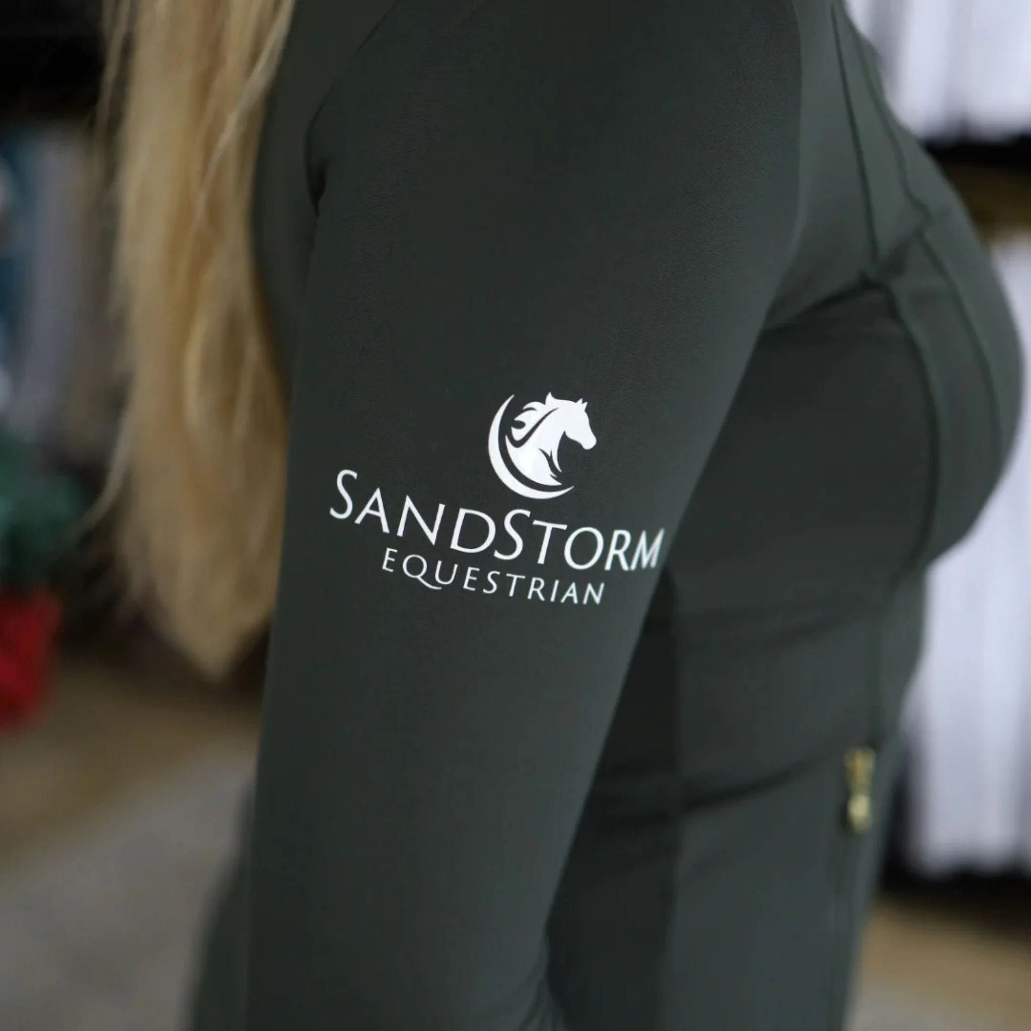 SandStorm Women's Sculpt Training Riding Jacket in Green - Image 2