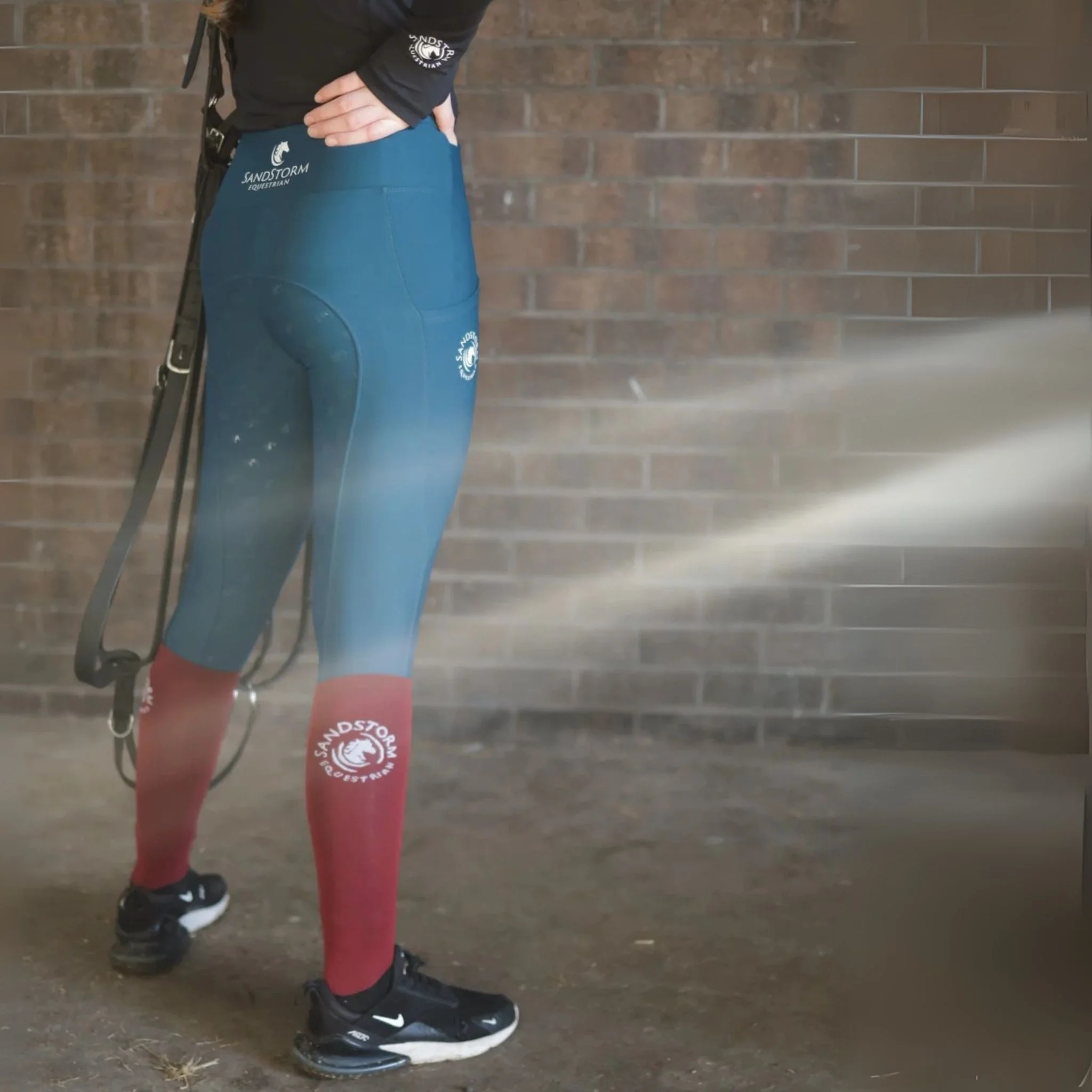 SandStorm Women's Show Riding Socks in Burgundy - Image 2
