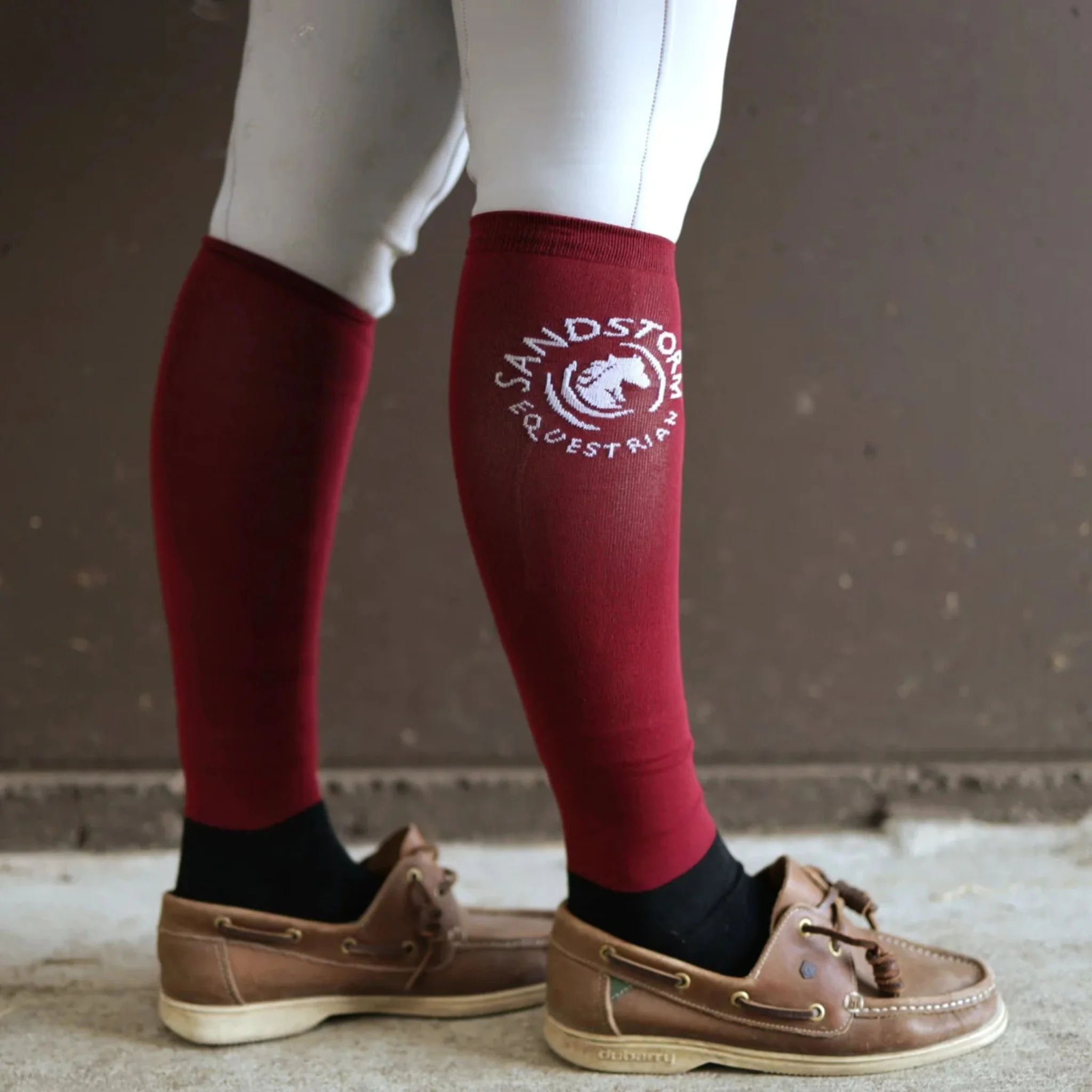 SandStorm Women's Show Riding Socks in Burgundy - Image 3