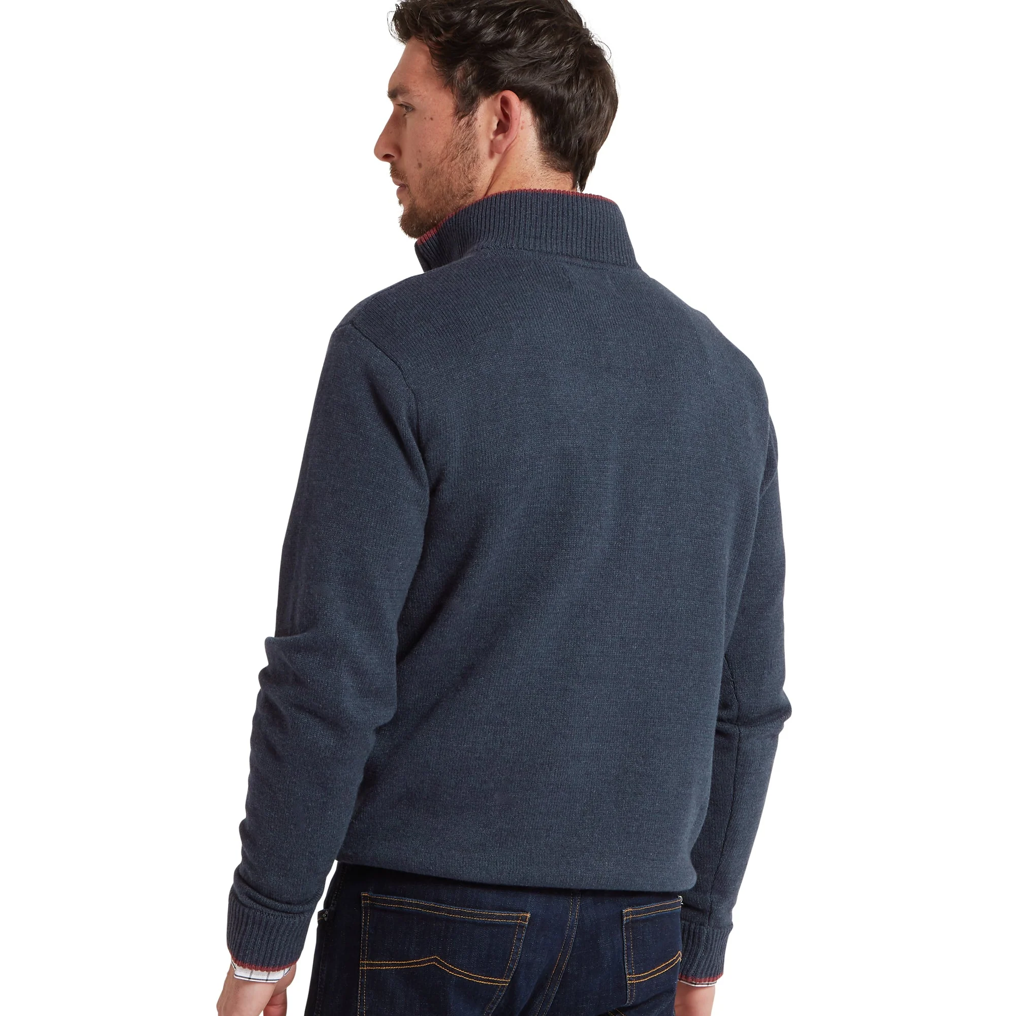 Schoffel Men's Blair Quarter Zip Jumper in Ink Navy - Image 4