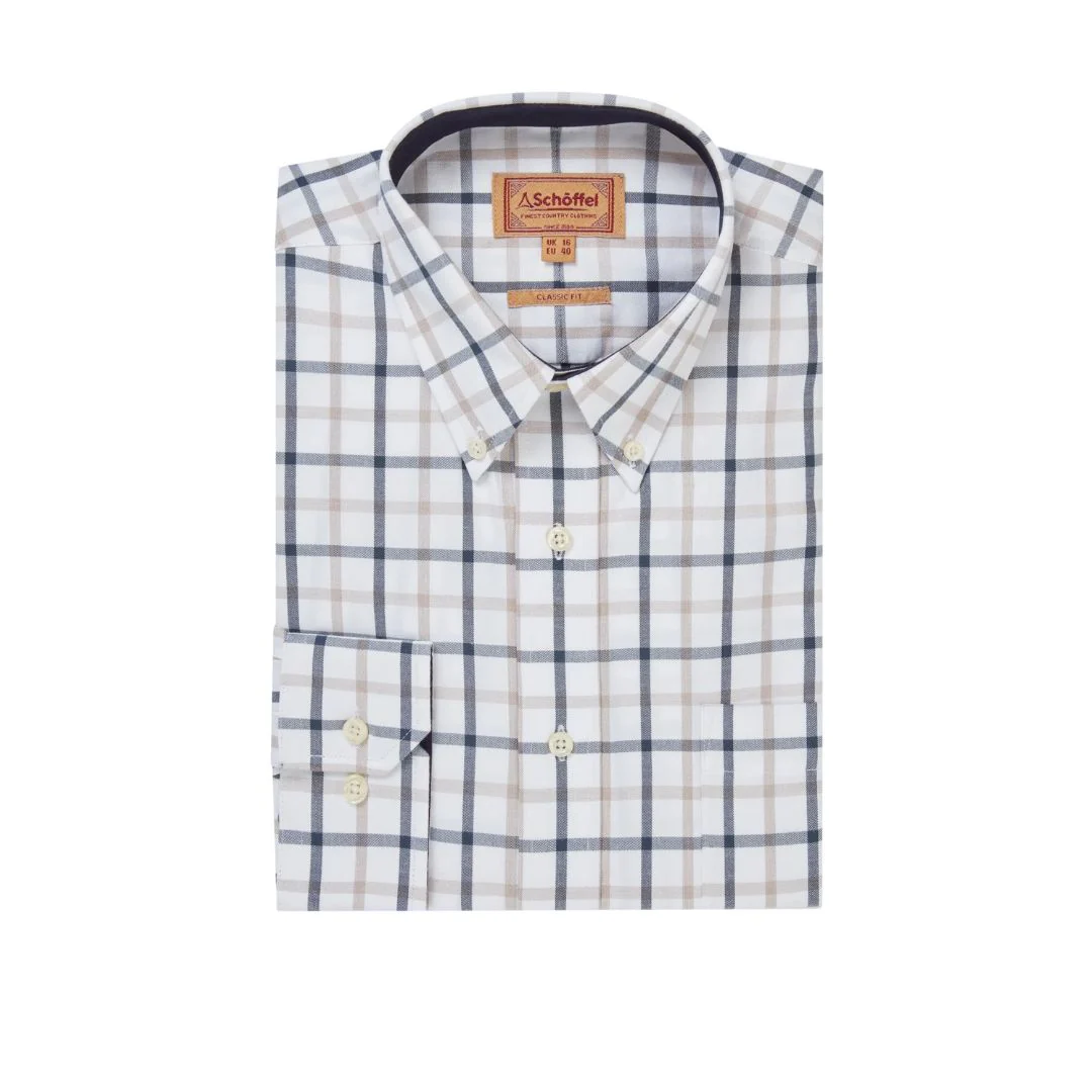 Schoffel Men's Brancaster Classic Shirt in Oxford Navy Check - Image 2