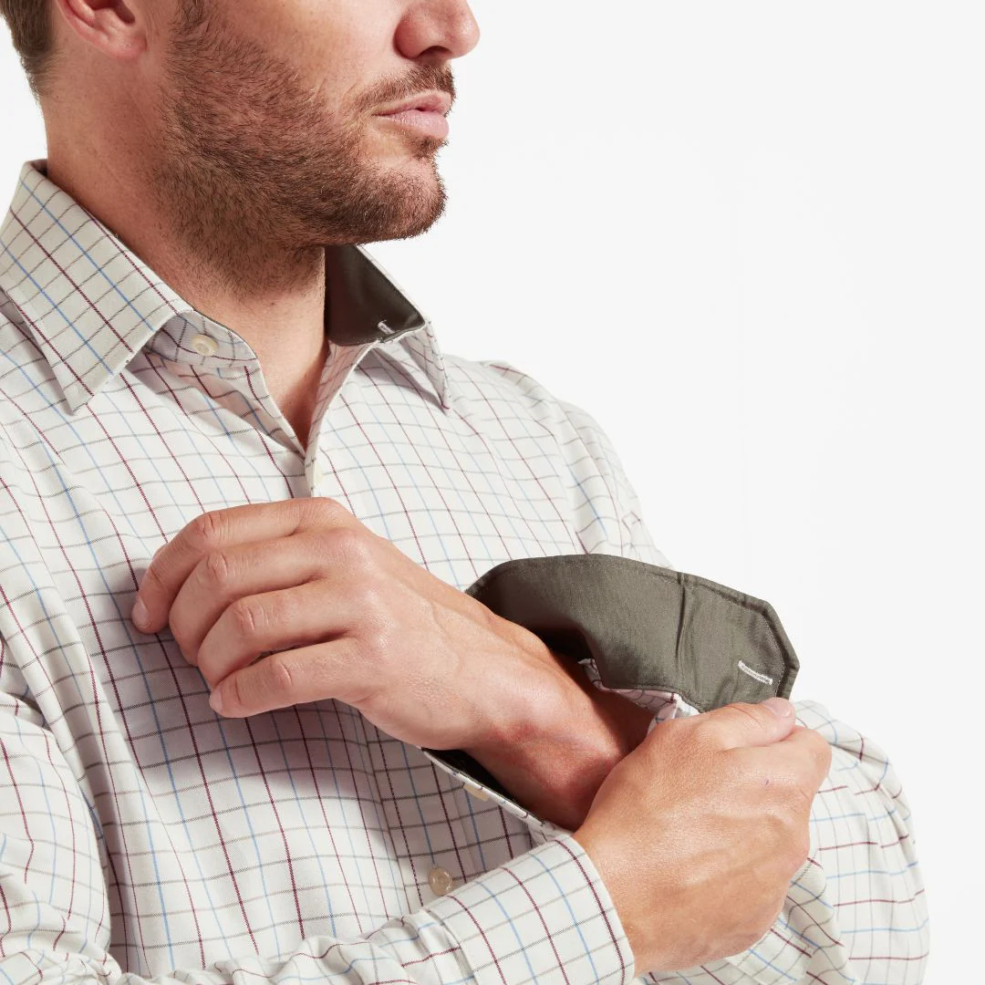 Schoffel Men's Burnham Tattersall Classic Shirt in Moss Tattersal - Image 2