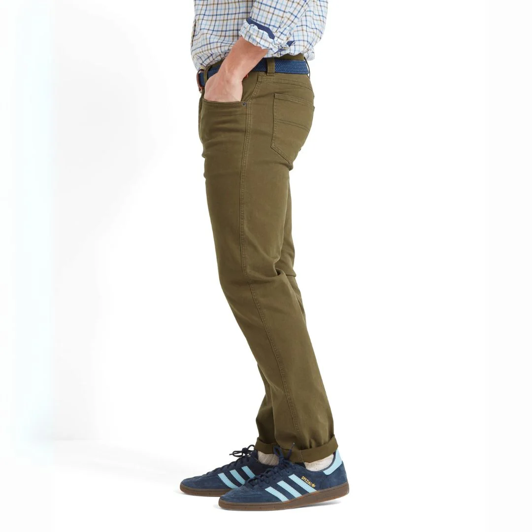 Schoffel Men's Canterbury 5 Pocket Jean in Moss - Image 2