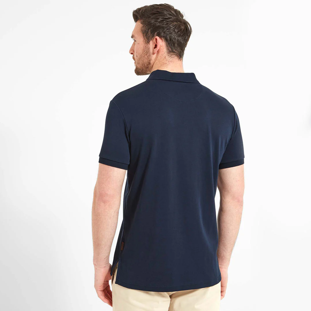 Schoffel Men's St. Ives Jersey Polo Shirt in Navy - Image 4
