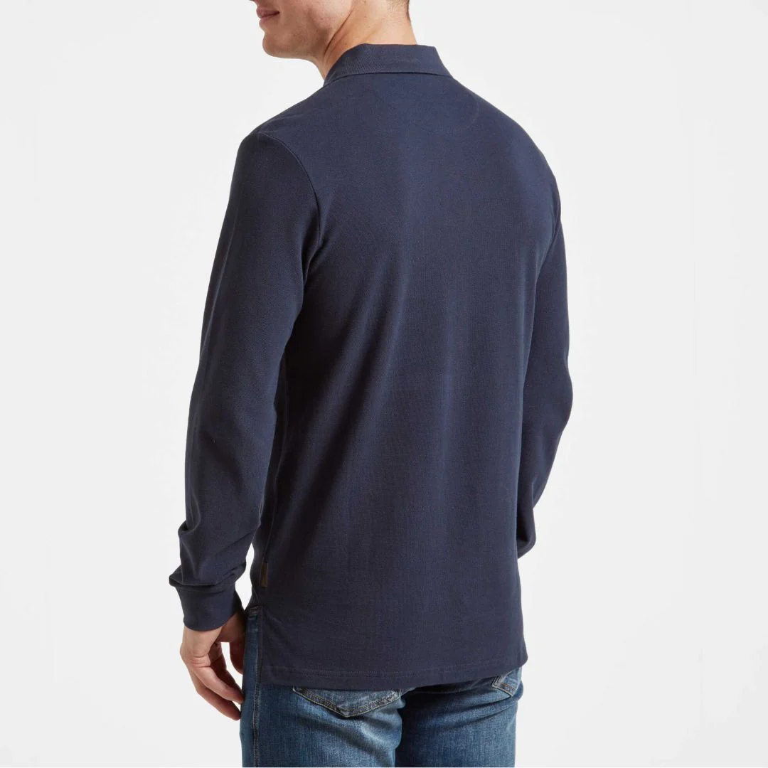 Schoffel Men's St. Ives Long Sleeve Polo Shirt in Navy - Image 2