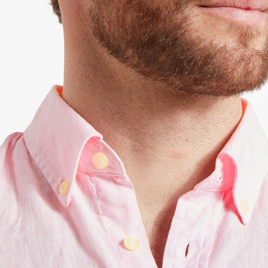 Schoffel Men's Walsingham Linen Shirt in Pale Pink - Image 5