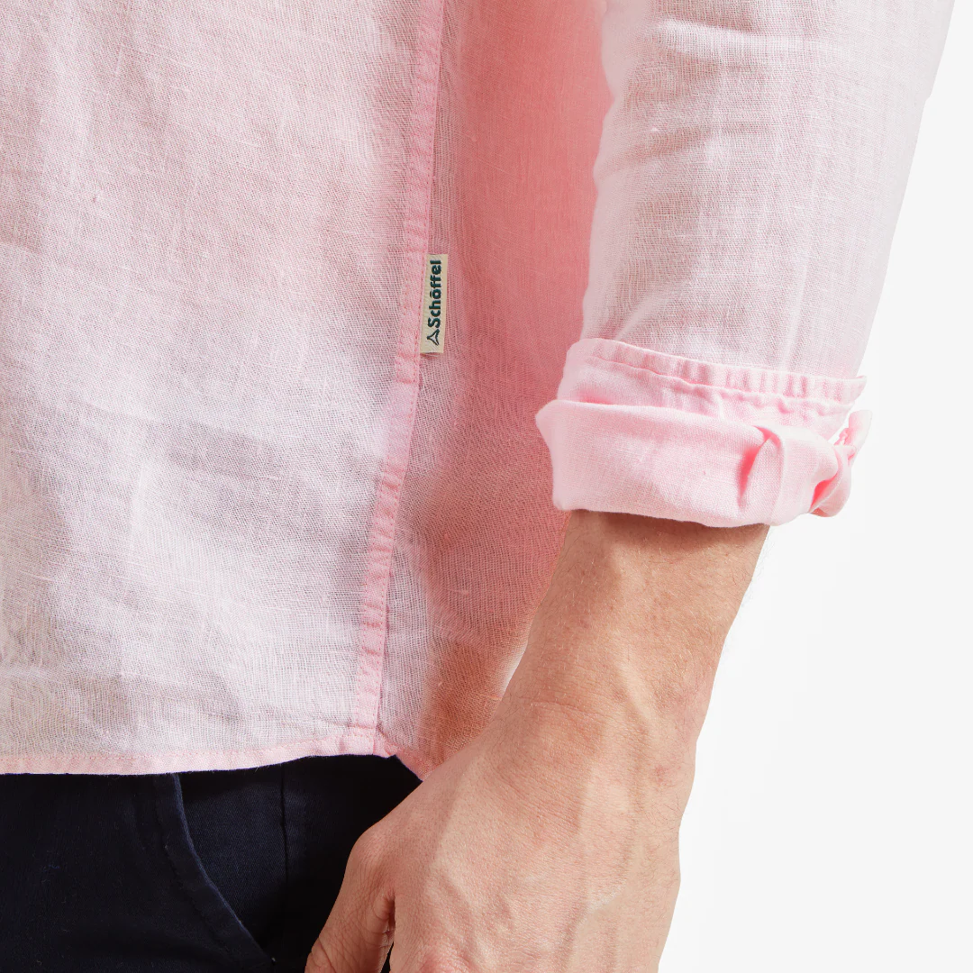 Schoffel Men's Walsingham Linen Shirt in Pale Pink - Image 6