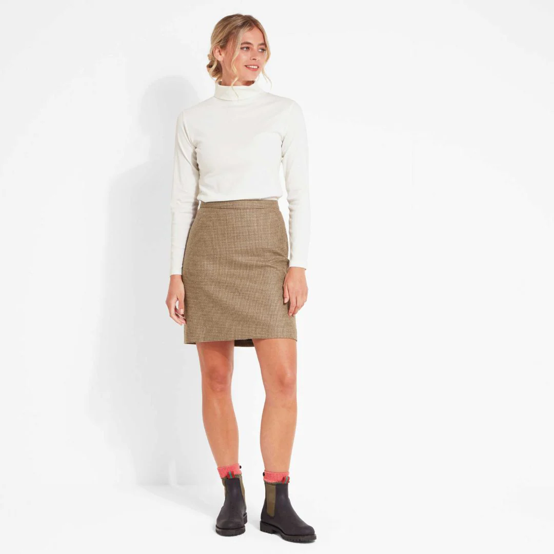 Schoffel Women's Beauly Tweed Skirt in Houndstooth tweed - Image 4