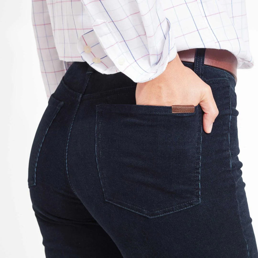 Schoffel Women's Clover Cord Jean Trousers in Navy - Image 3