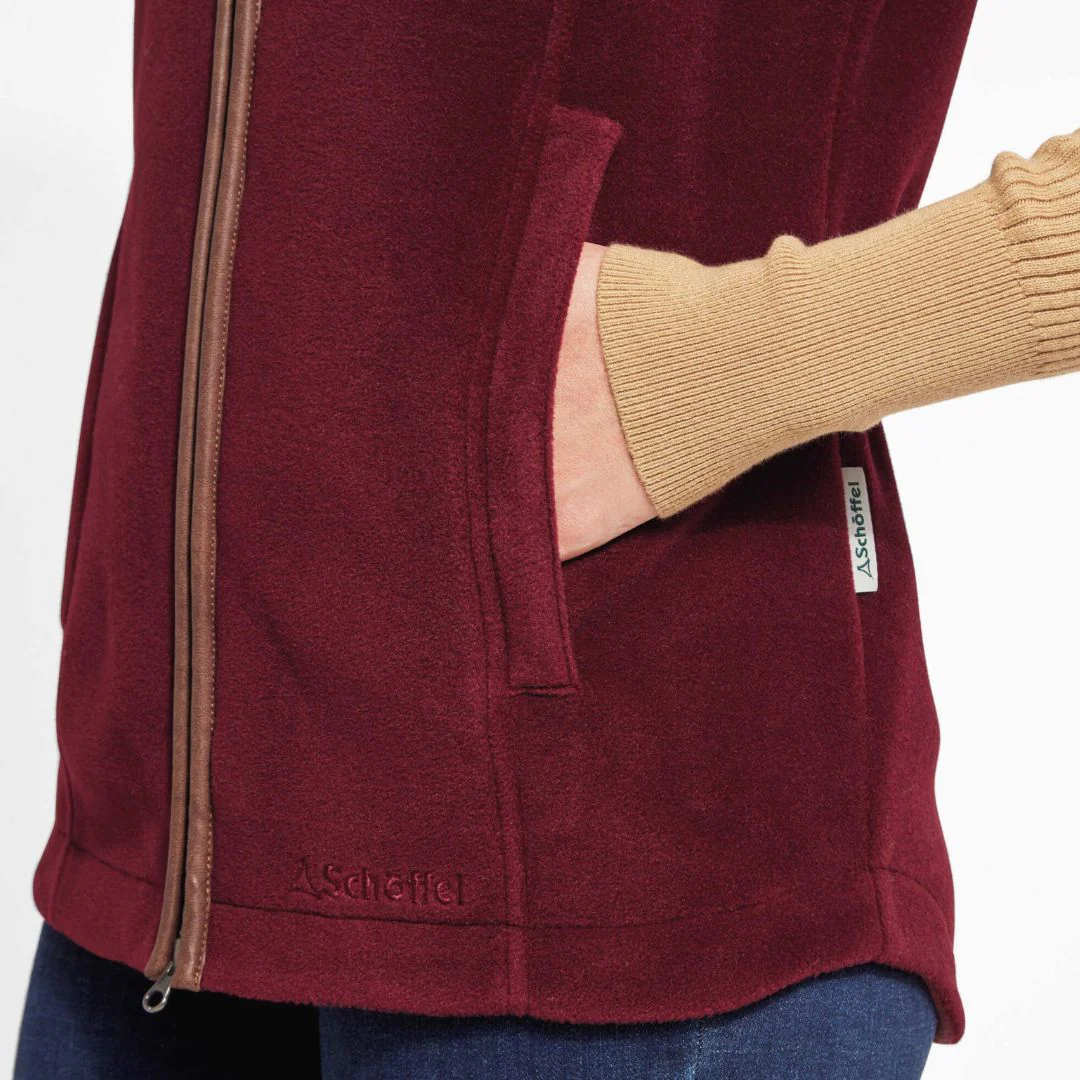Schoffel Women's Lyndon Fleece Gilet in Claret - Image 4