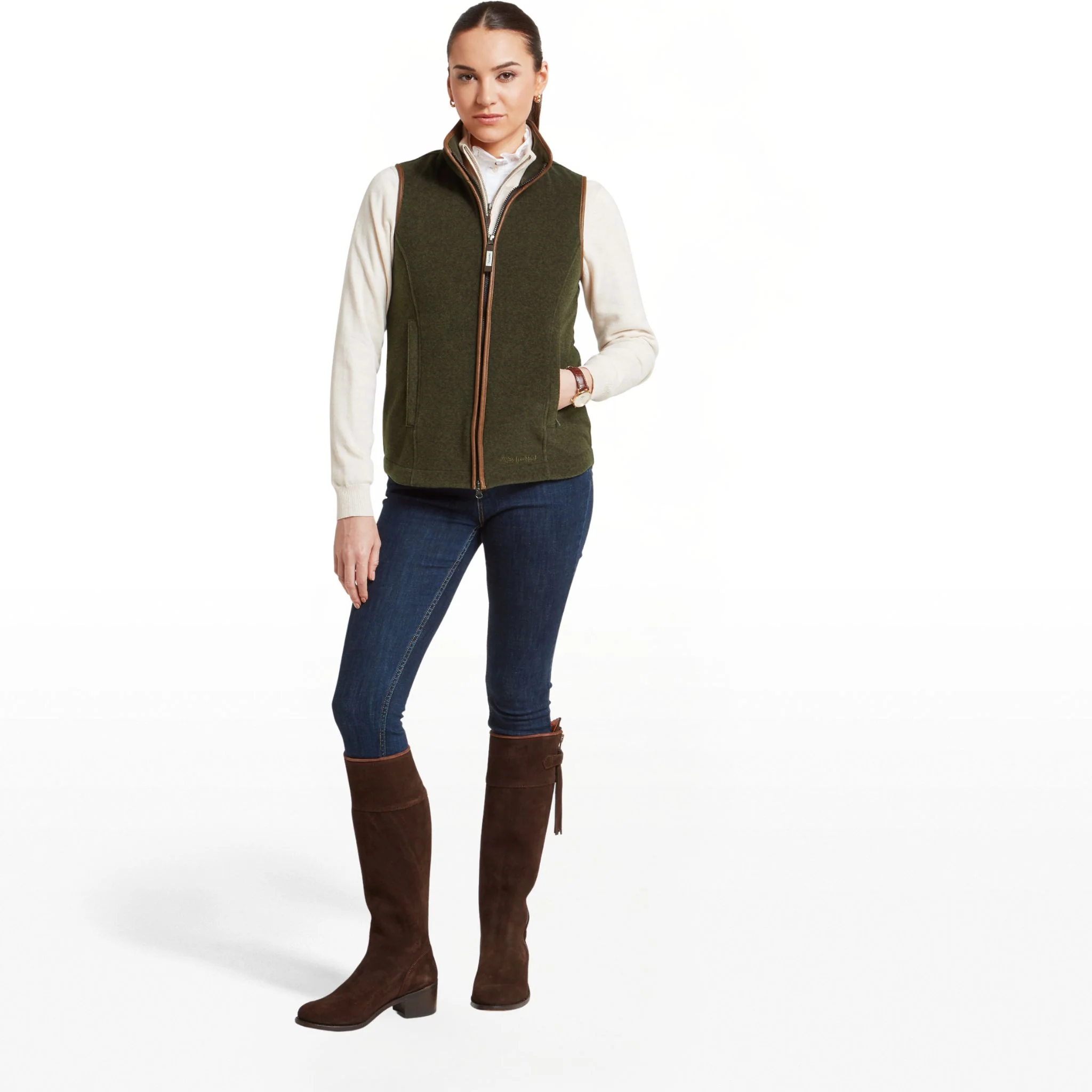 Schoffel Women's Lyndon Fleece Gilet in Dark Olive - Image 6