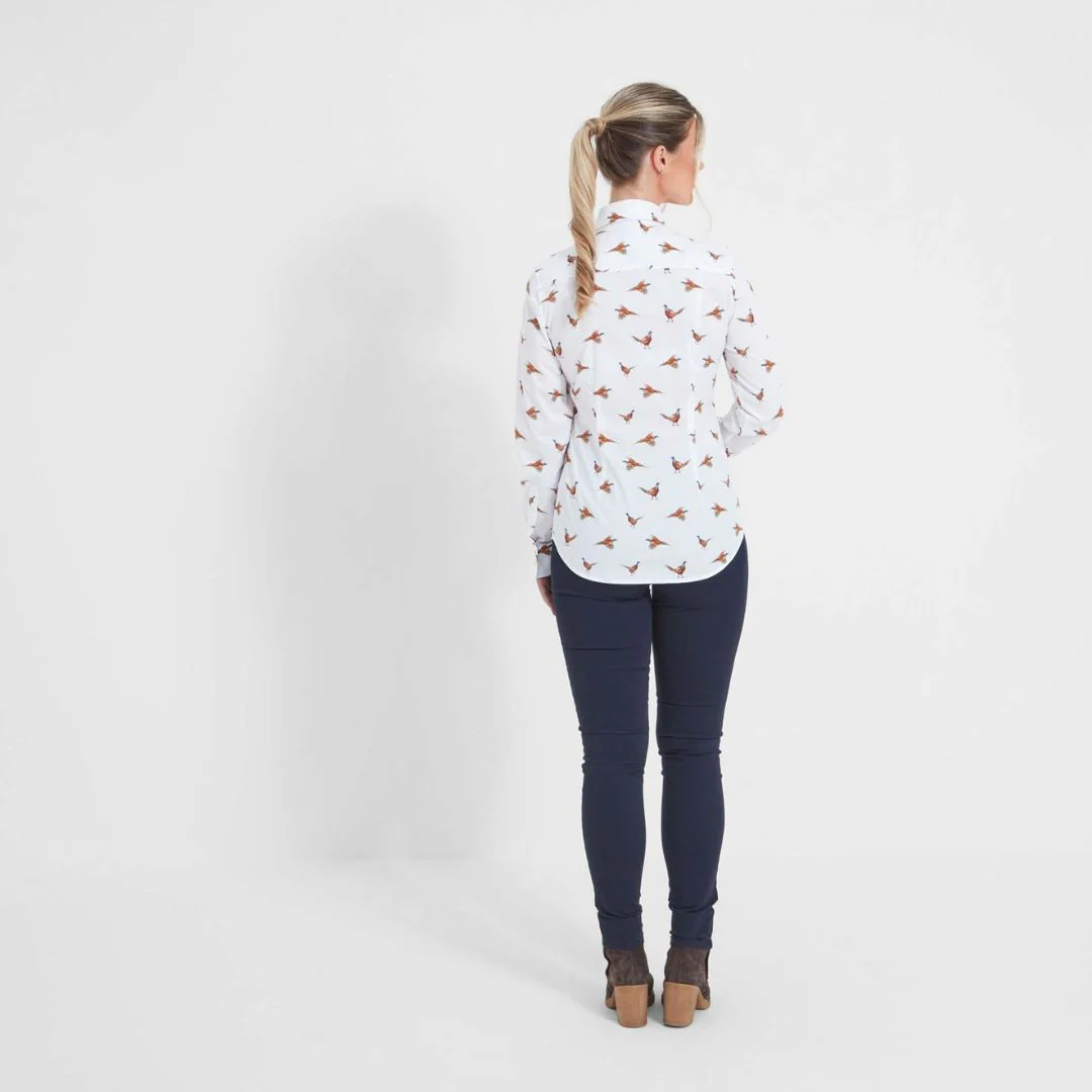 Schoffel Women's Norfolk Shirt in Pheasant Print - Image 4