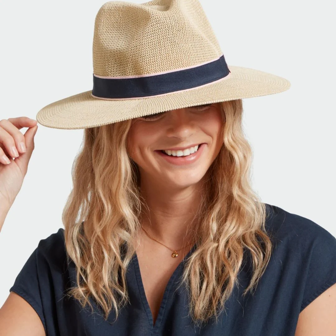 Schoffel Women's Porth Hat in Navy Pink Stripe - Image 2