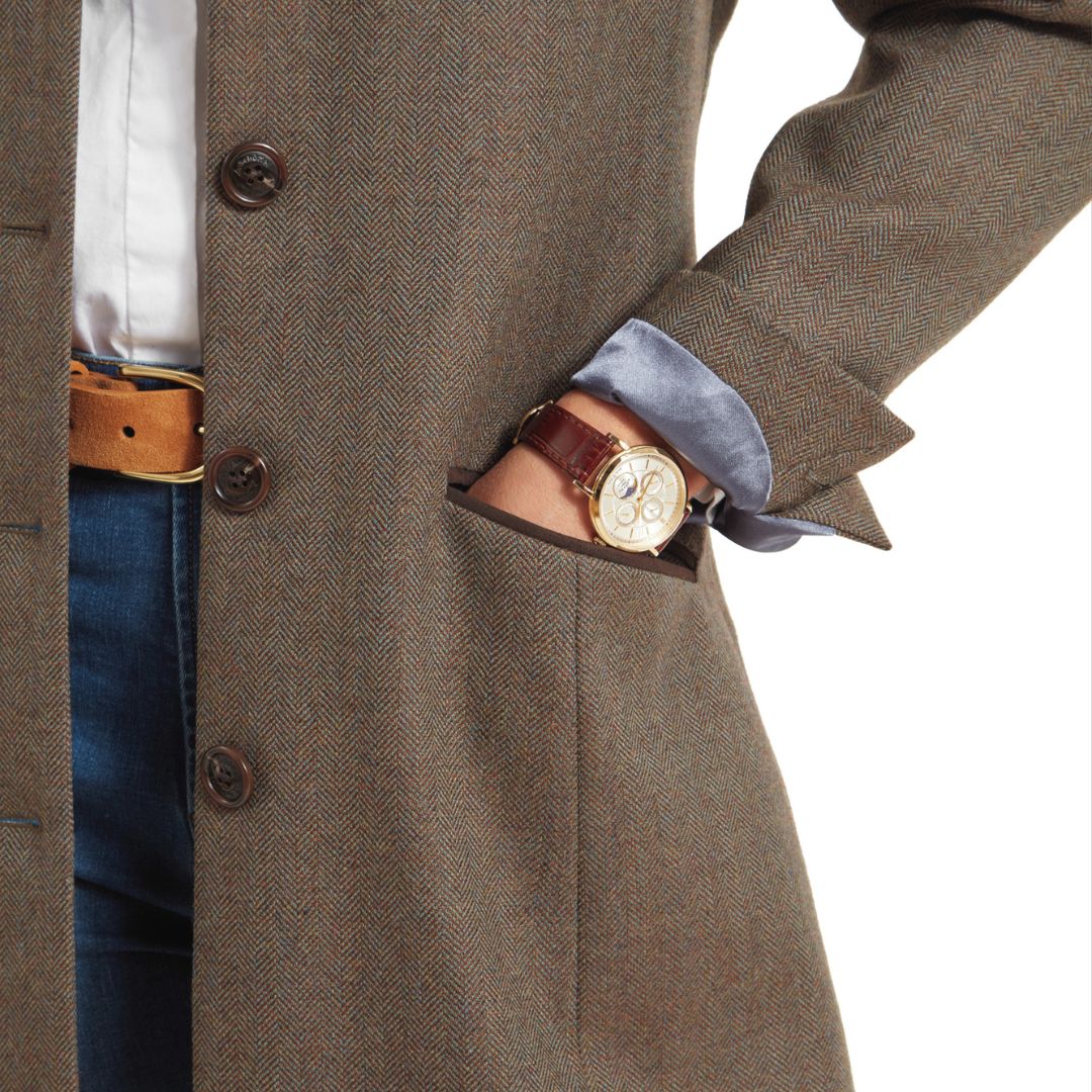 Schoffel Women's Portree Herringbone Tweed Jacket in Loden Green - Image 5