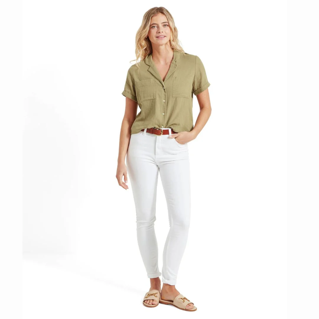 Schoffel Women's Summerfield Shirt in Light Khaki Green - Image 7