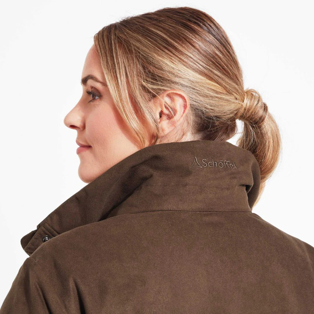 Schoffel Women's Teal Shooting Coat in Coffee Bean - Image 5