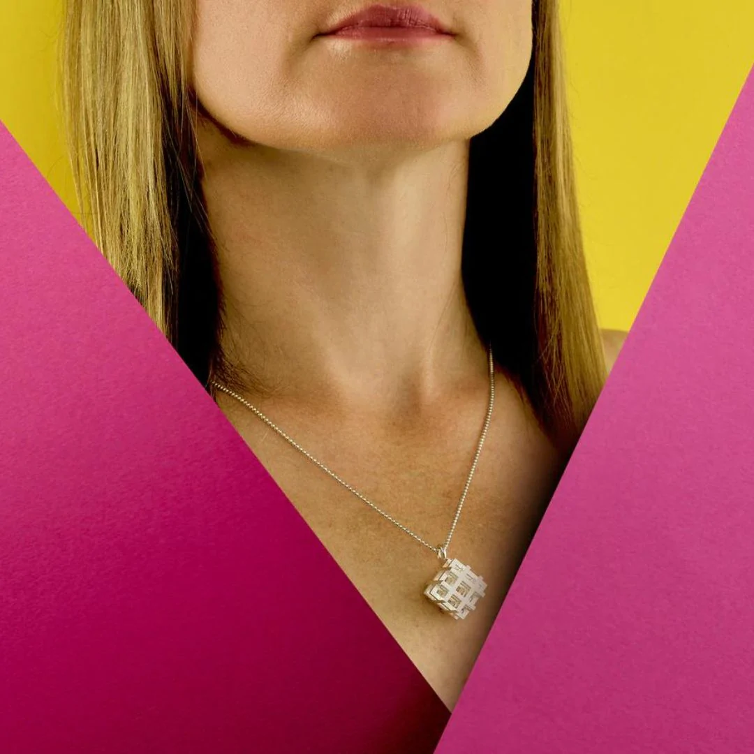 Vanessa Ree 3D# Pendant in Silver - Image 3