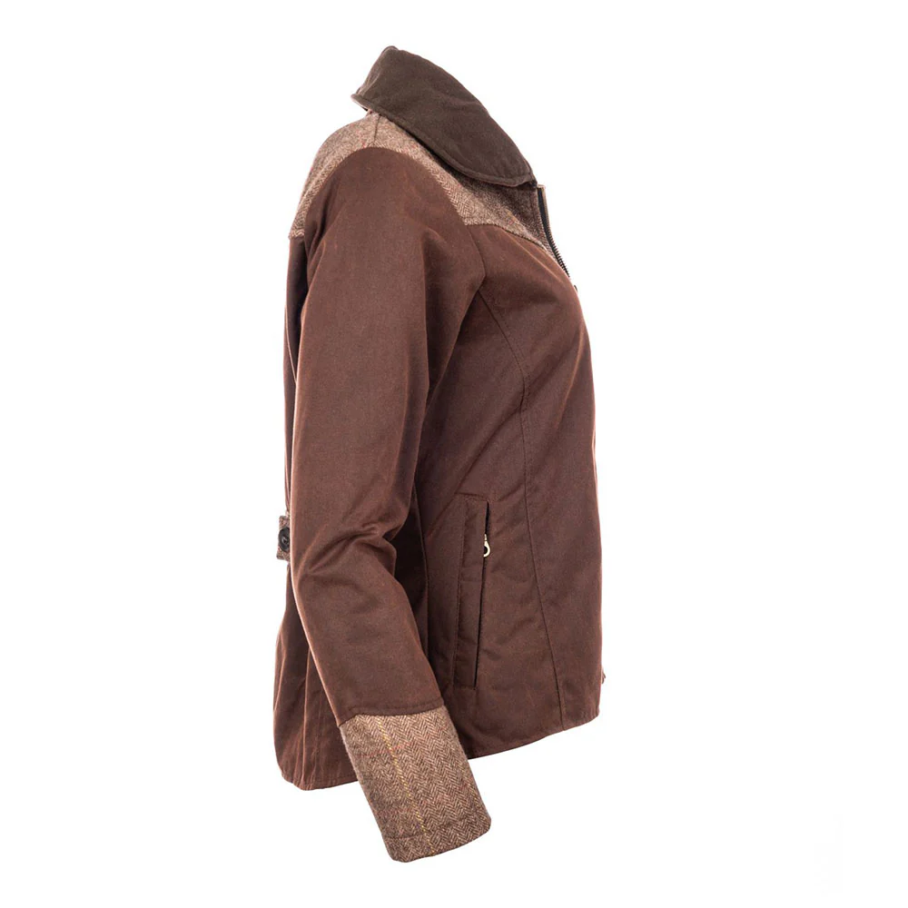 Welligogs Women's Burghley Wax Jacket in Herringbone - Image 5