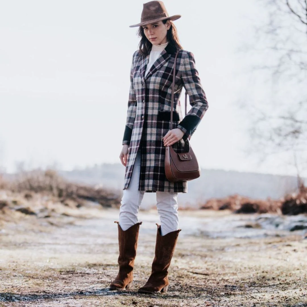 Welligogs Women's Demelza Check Wool Coat - Image 6