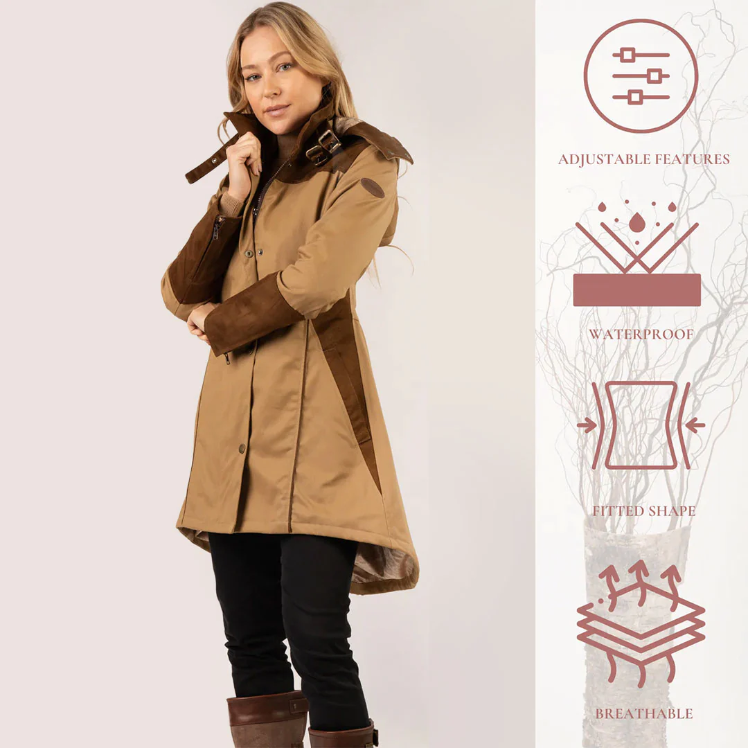 Welligogs Women's Odette Waterproof Coat in Herringbone - Image 4