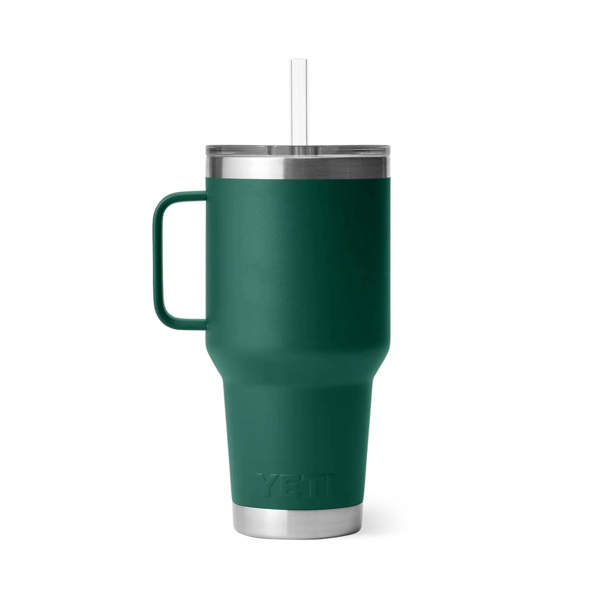YETI Rambler 35 Oz Straw Mug (994 ml) in Black Forest Green - Image 3