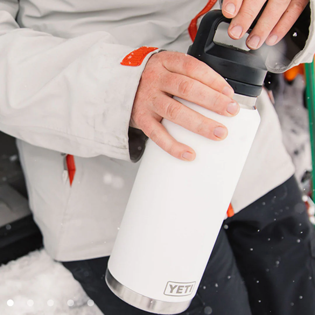 YETI Rambler 36 Oz Bottle in Navy (1065 ml) with Chug Cap - Image 6